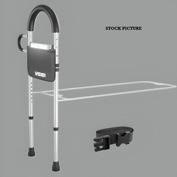 New Dual Grab Handle Bed Rails/w Motion Sensor Light Storage Pouch NIOB - Picture 2 of 6